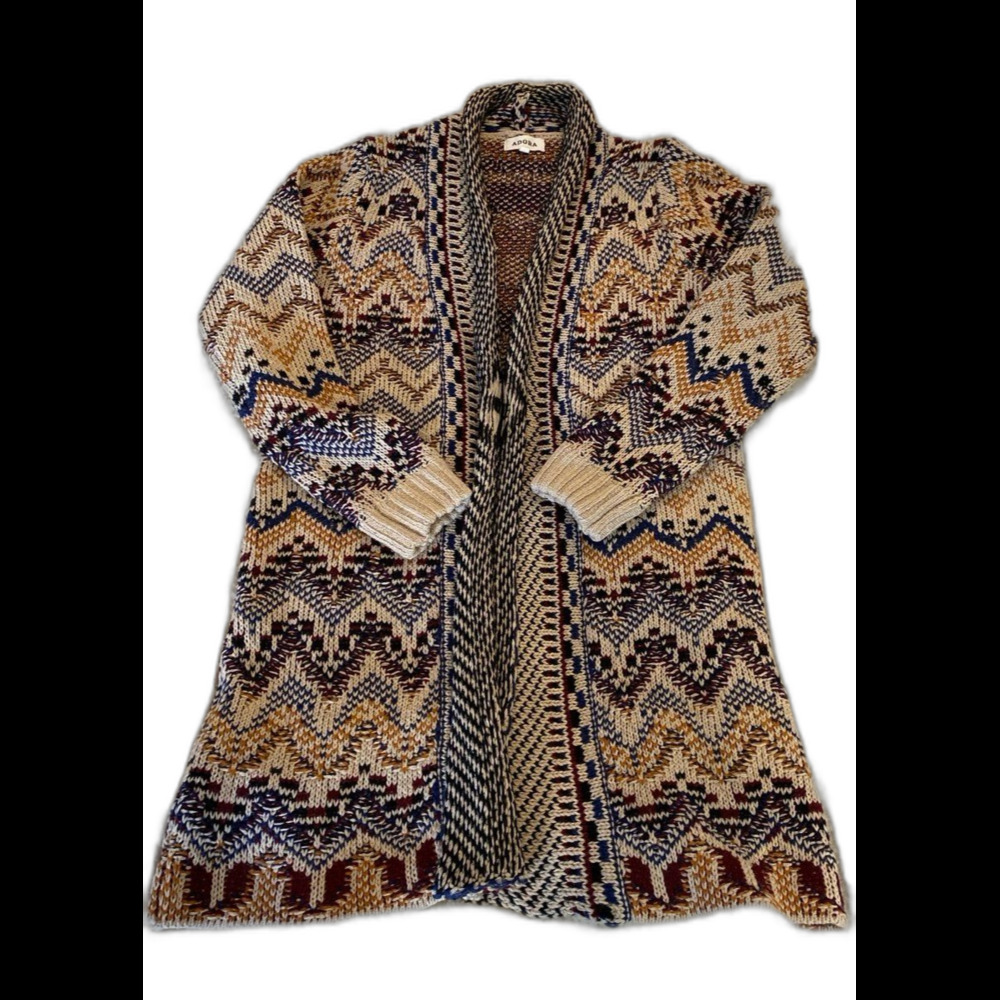 ADORA Oversized Cardigan Sweater Sz Small Multicolor Southwest or Tribal Pattern